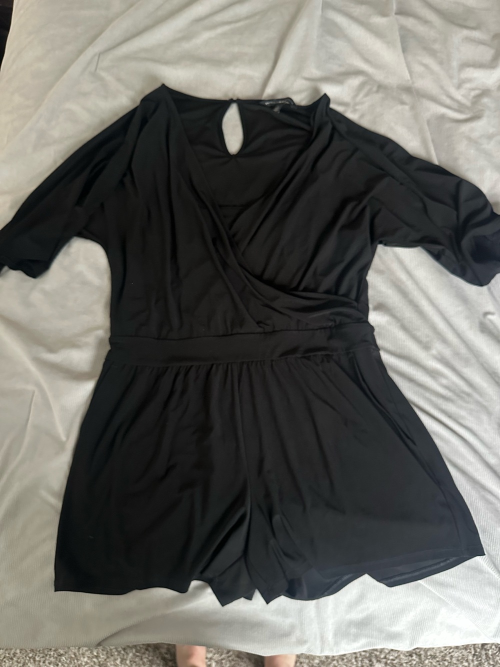 White House Black Market Black Short Sleeve Romper